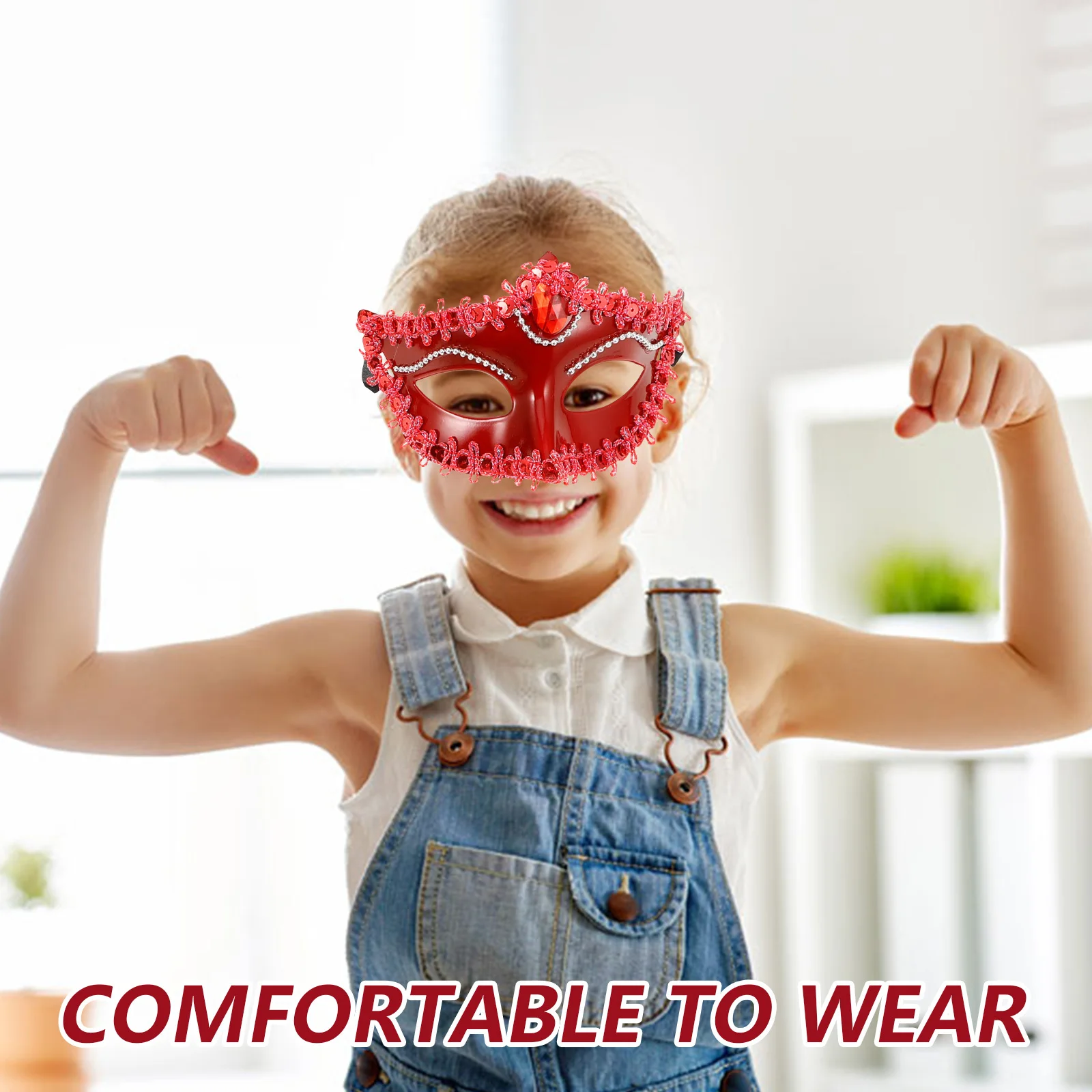 4 pçs crianças meia face máscara de baile traje leve cosplay festa festival dança palco máscara traje decoração