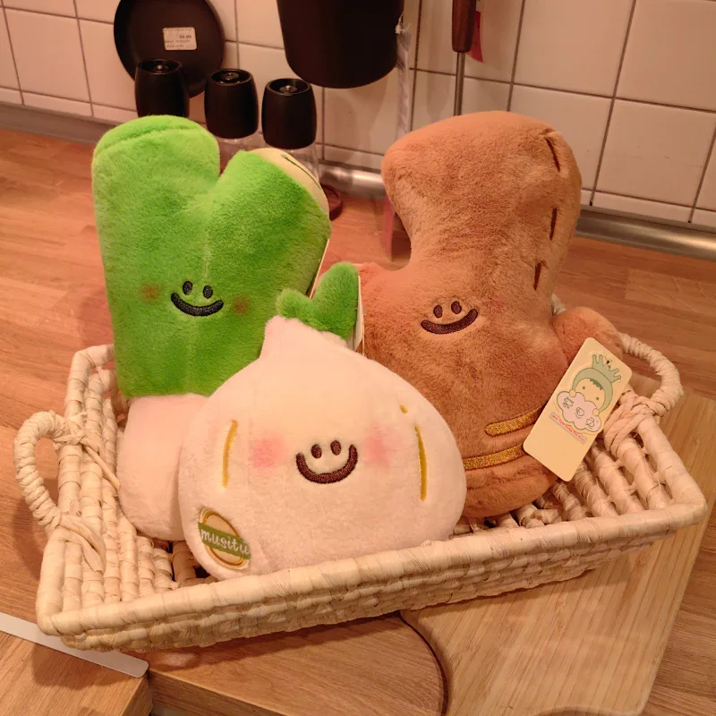 Cute Vegetable Plush Soft Stuffed Vegetable Doll Funny Scallion Stuffed Plush Toy Home Decoration for Living Room Bedroom Study