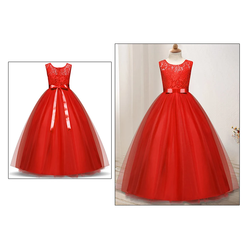 

Children Wedding Dress Kids Tutu Sundress Girls Special Occasion Sleeveless Tulle Comfortable Texture Fashion Adorable Baby Girl