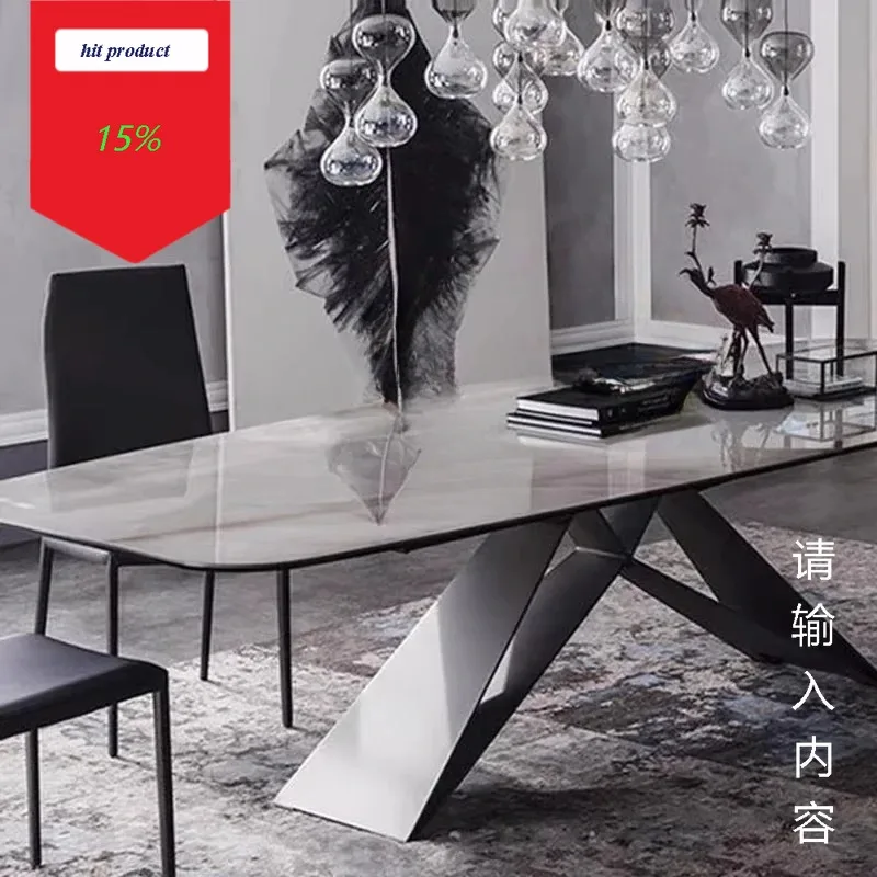 

Обеденный стол M45 в стиле постмодерн для гостиной и ресторана, раздвижной, дизайнерский, роскошный, для отелей и демонстраций, мебель