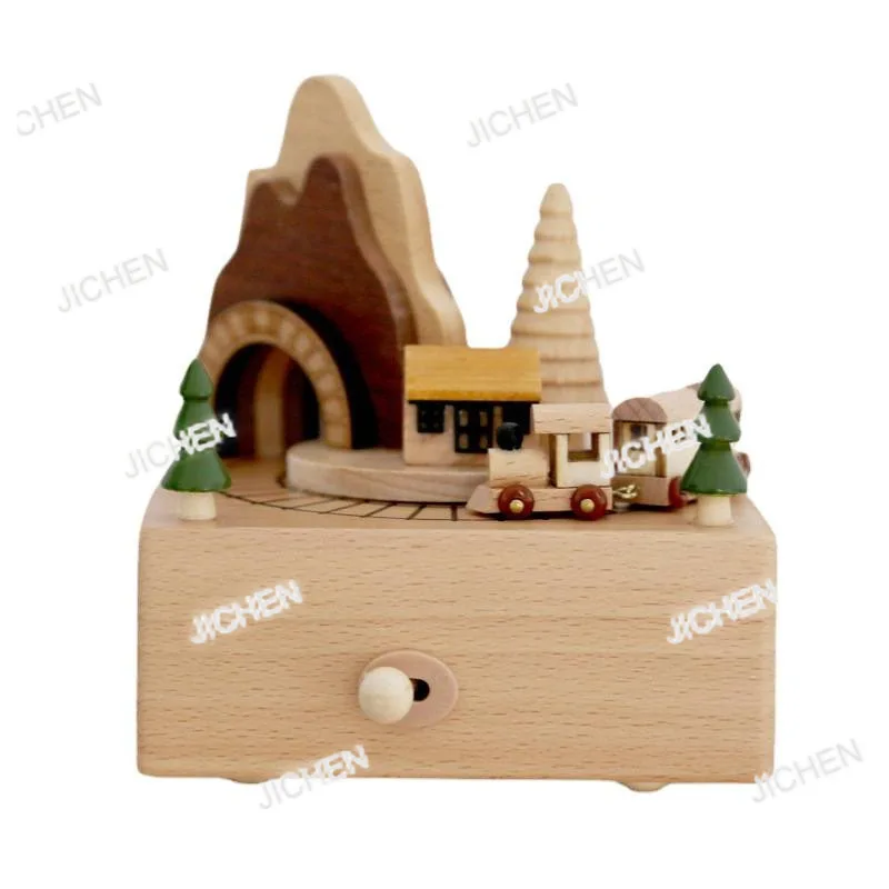 

Wooden Handmade Carousel Dancing Girl Music Box Full Moon Travel Memorial