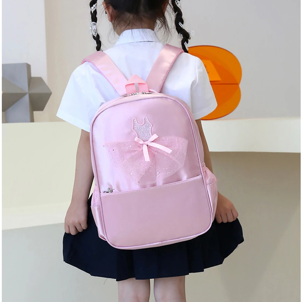 Syzm Roze Kinderen Rugzak Elegante Rugzak Met Kant Decoratie Meisjes Dansen Schouders Bag Ballerina Dans Zak Voor Kinderen