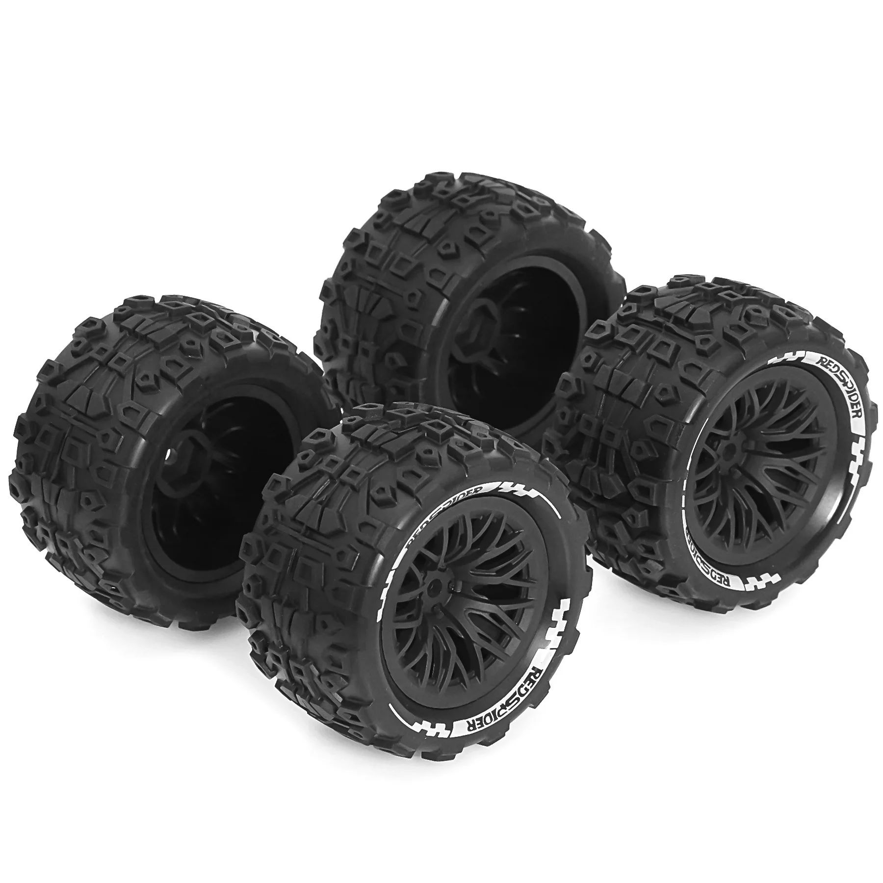 4-teilige Reifen für ARRMA 1/18 2S TYPHON GROM ARA2106 Little Typhoon Thunder God Wheel Rock Tire W215 Upgrade Off-Road RC-Autos
