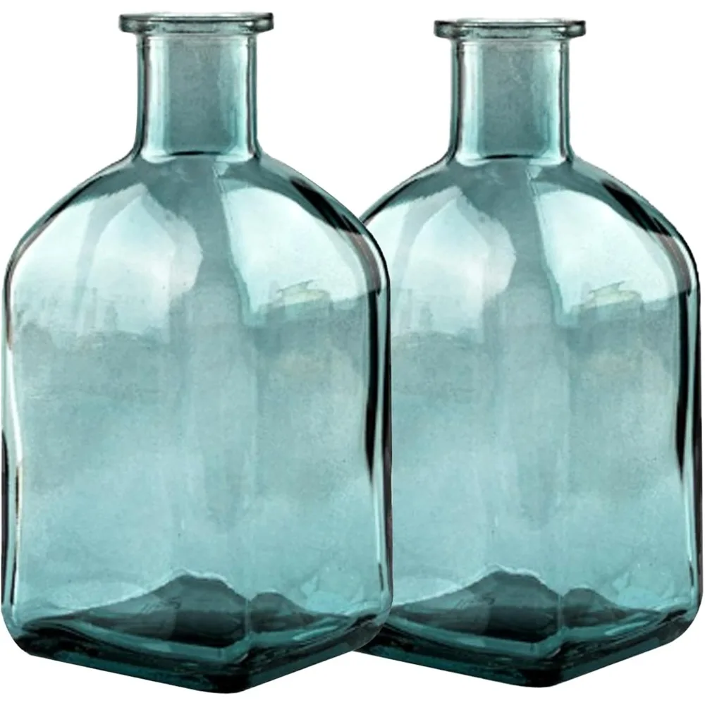 

Coastal style small transparent vase set of 2, Nordic minimalist glass vase, modern minimalist glass