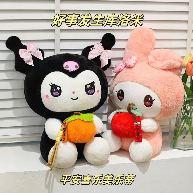 

Мягкая игрушка Kawaii Sanrio Keroppi My Melody, плюшевый зверёк, милый Пеко, яблоко, хурма, игрушка для объятий, подарок на день рождения для детей, мягкая