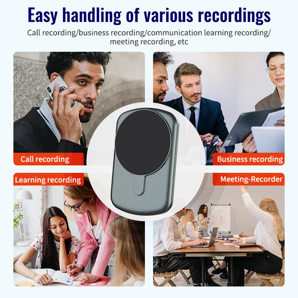 Magnetic Suction Mobile Phone Calling Recorder Mini Voice Recorder Small Sound Dictaphone Recording Equipment for iOS/Android