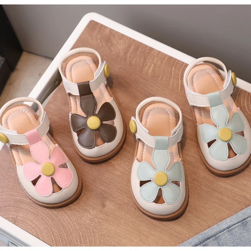 Girls Sandals Summer Mixed Colors Petal Baby Garden Shoes Fashion Flowers Children\'s Shoes Kids Beach Sandals