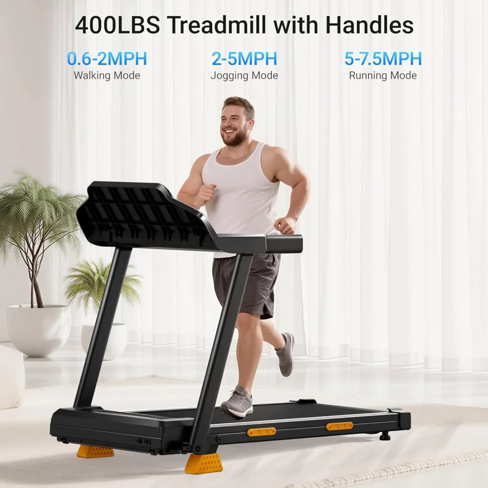 

Foldable Walking Pad Treadmill, 16% Incline & 3 LED Displays & 3.0HP, 400LBS Capacity, Home Small Space Use, Custom