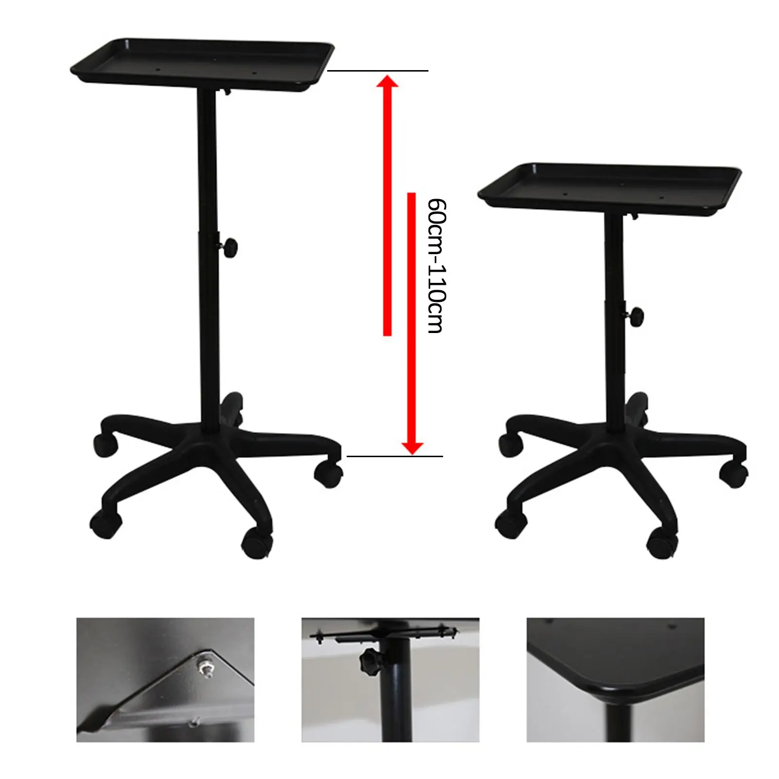 Rolling Cart with Wheels Professional Fully Adjustable Multiuse Arm Rest Lifting Instrument Rack Beauty Salon Cart Artist