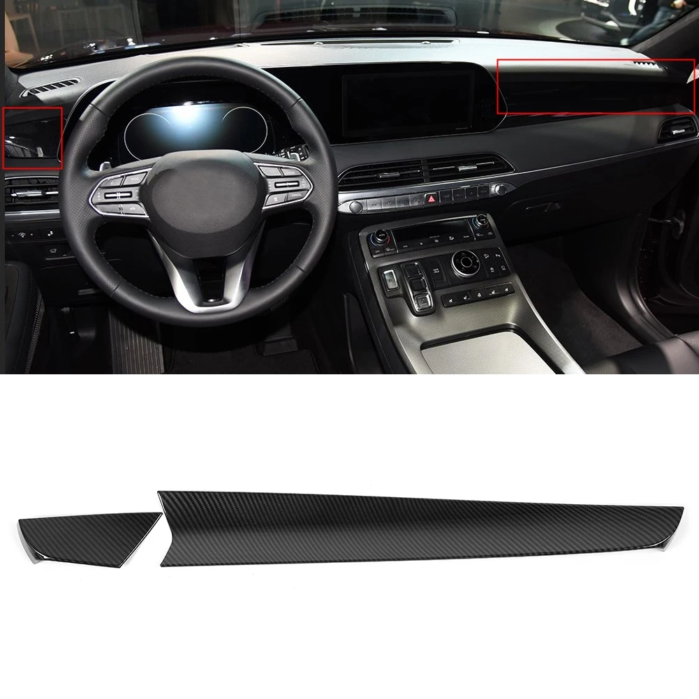 

Украшение интерьера автомобиля, карбоновая отделка приборной панели, полоса центральной консоли, подходит для Palisade 2019-2020, отделка приборной панели автомобиля