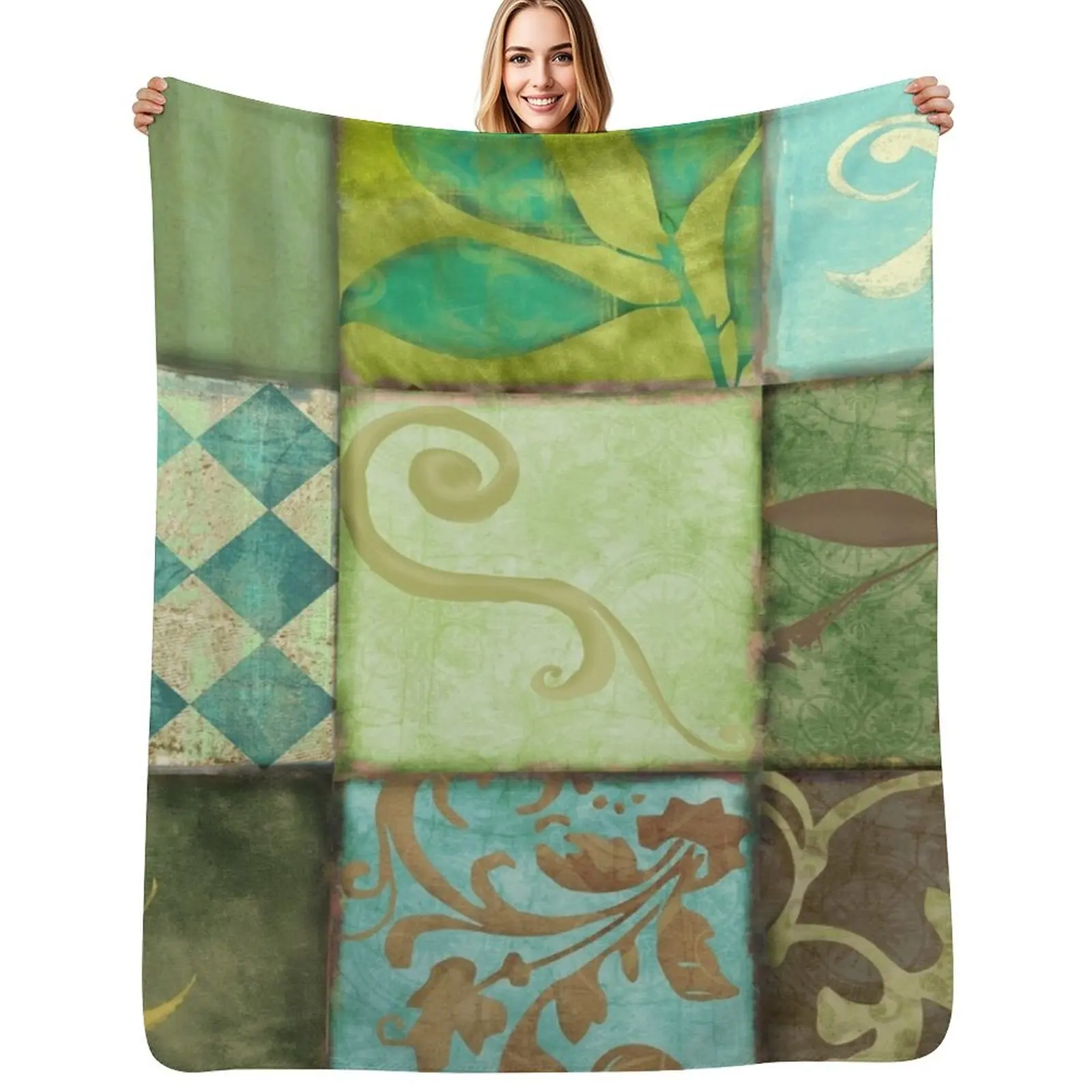 

Les Fleurs de la Terre II Throw Blanket Plaid on the sofa Blankets Sofas Of Decoration Blankets For Bed Quilt Blankets