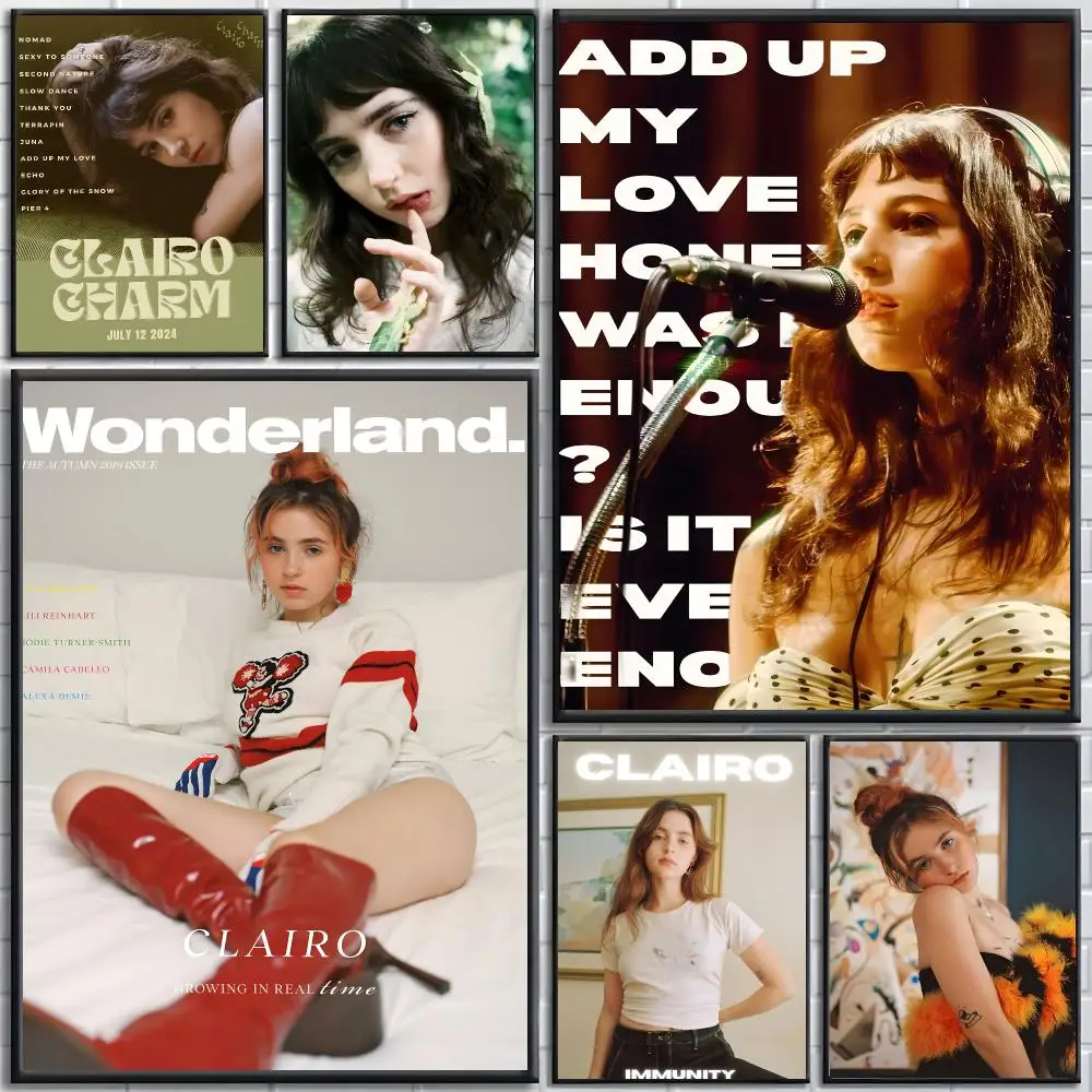 Singer Clairo Poster poster Self-adhesive wall stickers, suitable for room decoration, high-quality printing.
