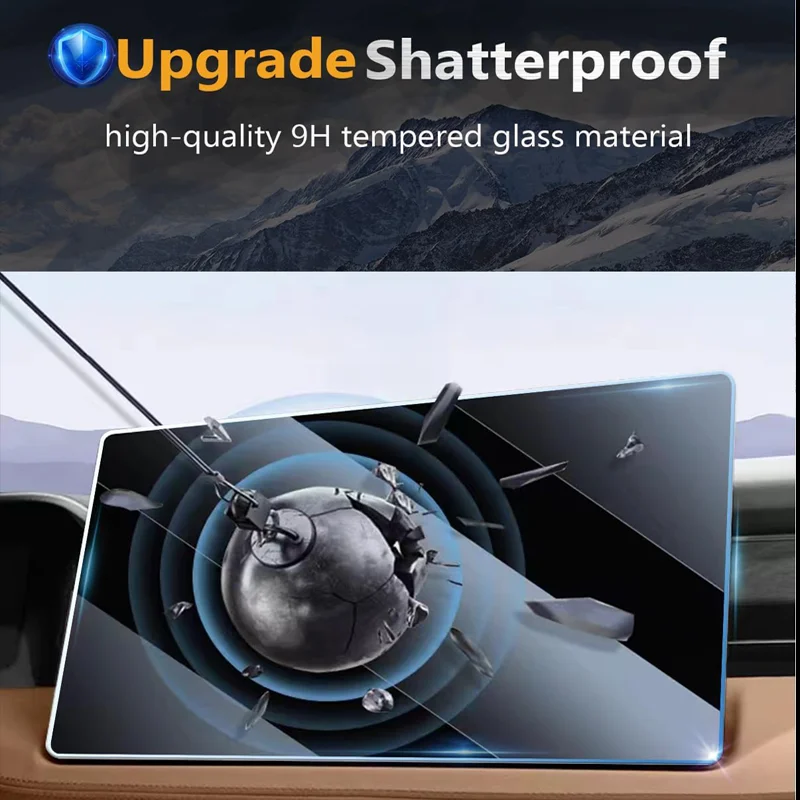 Displayschutzfolie aus gehärtetem Glas für Tesla Model 3, Highland 2024, Modell Y Juniper 2022, hinterer mittlerer Steuerbildschirm – Detail 5