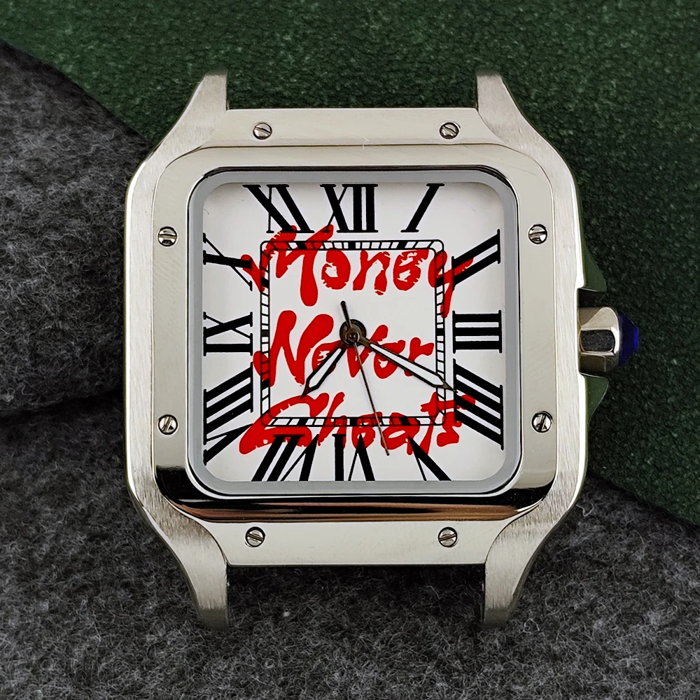 حار بيع سانتوس حالة الفولاذ المقاوم للصدأ ساعة أوتوماتيكية للرجال شعار مخصص الاتصال الهاتفي NH35 ساعة يد تعمل بالحركة الملحقات