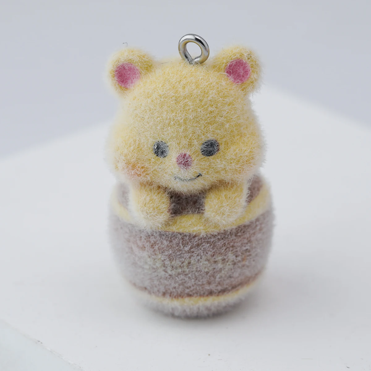 30pcs 3D Fluffy Little Yellow bear Charms Cartoon animals doll Pendant For making Necklace Keychains DIY crafts Jewelry fittings
