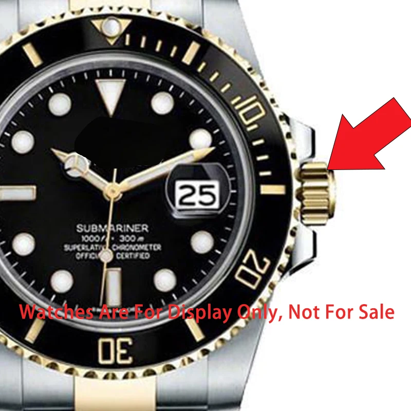 Corona de reloj de acero inoxidable para Rlx Day Tona, GMT SUB Submariner 7,0 116610, accesorios de caja de reloj, reemplazo de mercado de