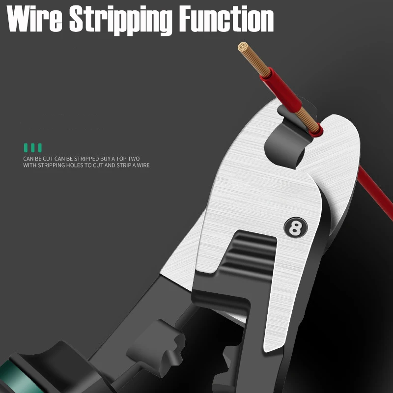 6/8/10" Kabelschneider in Industriequalität, Drahtschere, Abisolierzange, Crimp-Anschluss, Elektriker-Multifunktionshandwerkzeuge
