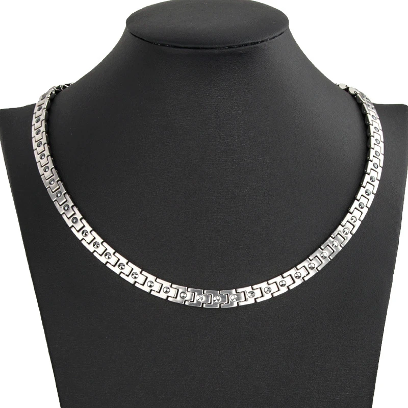 Titanium Steel Germanium Health Necklace Magnetic Fat Burning Anti-radiation Antioxidant Collar Necklace