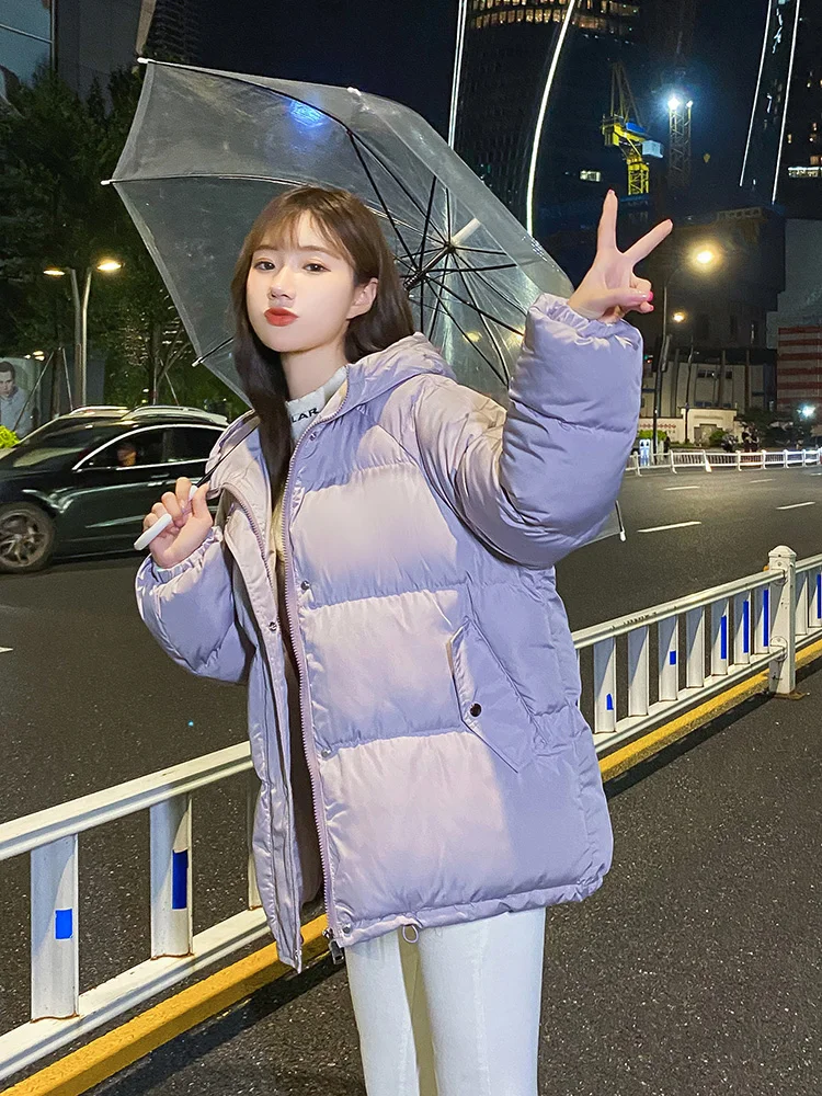 

Women's ort Thiened Cotton Jaet 2023 New Sle Korean Loose down Cotton Coat Ins Hong Kong Sle Bread Coat Outerwear