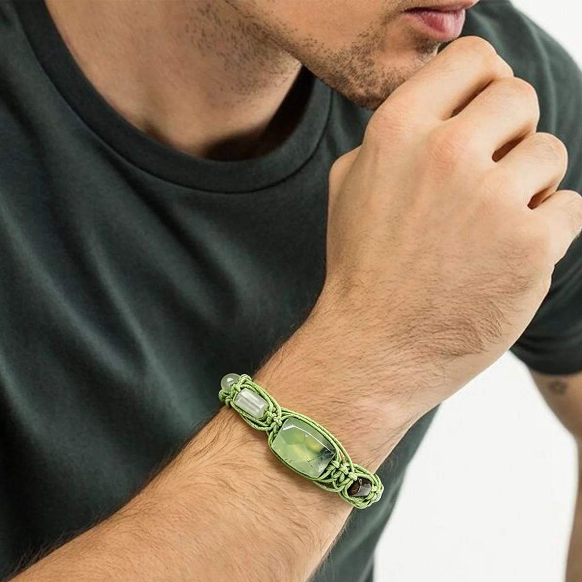 Herren-Armband aus natürlichem Citrin, gewebtes Armband, roher gelber Kristall, zieht Reichtum, Fülle, Heilstein, Schmuck, Geschenk für männliche Geschäftsleute – Detail 17