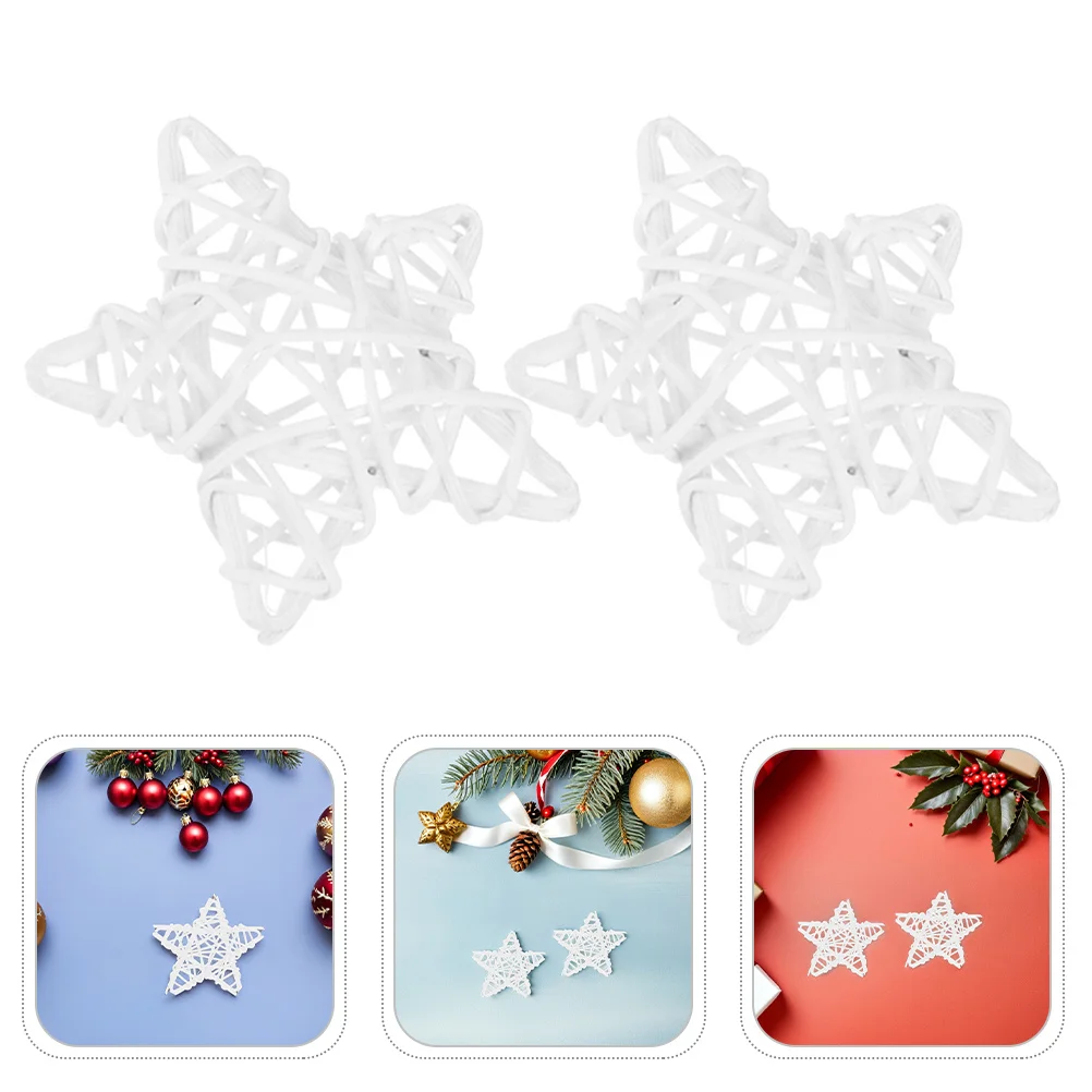 

30Pcs Rattan Woven Five-Pointed Stars 6Cm Natural Decorative Orbs for 4Th of July Party DIY Hanging Ornament Bowl Filler Home
