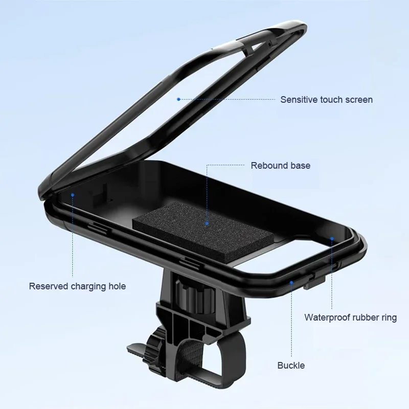 Waterproof Motorcycle Bicycle Phone Holder 360° Rotating Adjustable GPS Stand For iPhone Xiaomi Outdoor Riding Navigation Holder