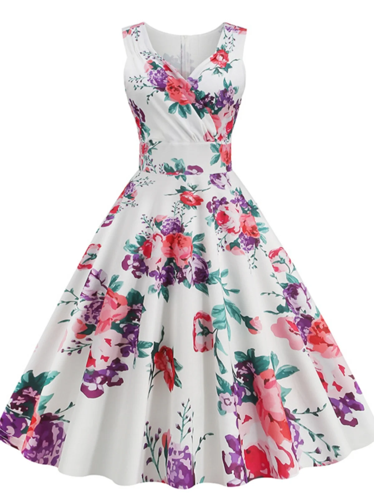 Hebe Sle Vintage à pois Dr jupe Svel robe mi-longue Ele jupe pivotante Maxi Dr Polyester printemps 2025