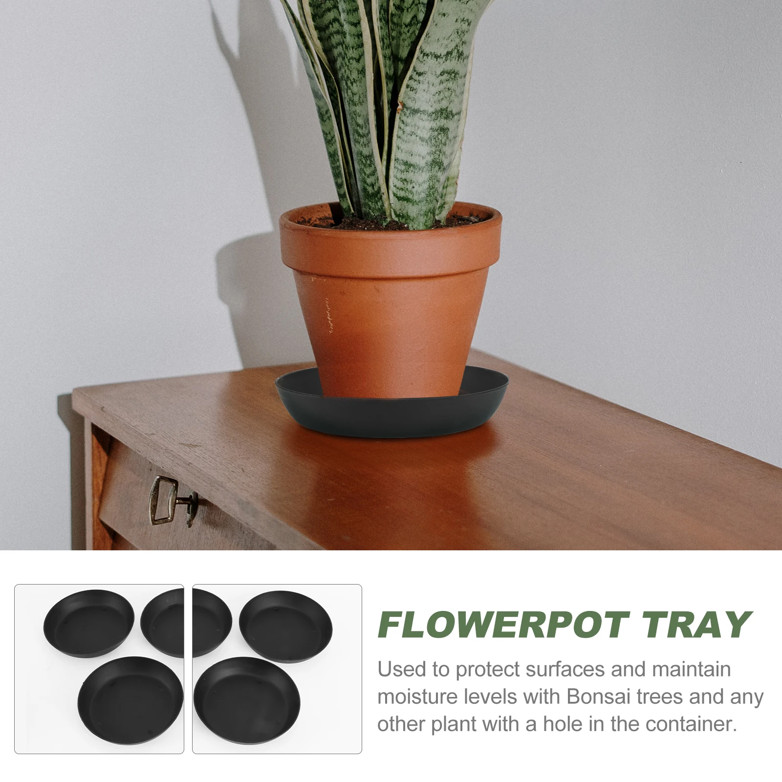 

20 pcs Flower Pot Trays Plastic Heat Resistant Bonsai Saucer Moisture Control Non Slip Garden Balcony Small Succulent Plant Drip
