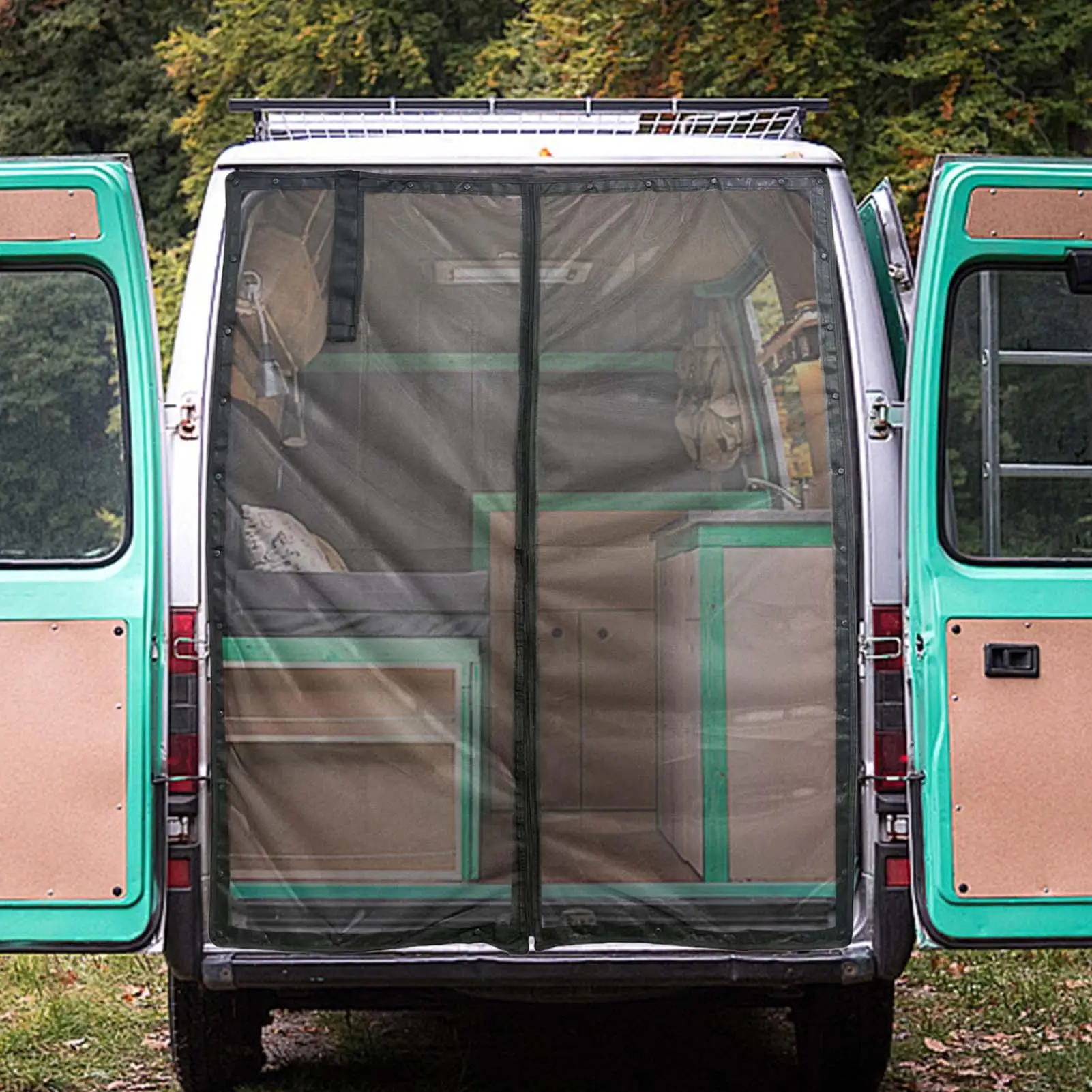 

Magnetic Campers RV Door Screen Fly-Proof Privacy Screen Campers Door Protective Net For RVs And Campers Sliding Door