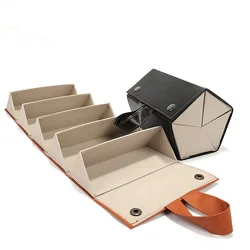 Portable Glasses Organizer Multi-grid Glasses Storage Box Display Travel Folding Sunglasses PU Leather Case Home Storage Box