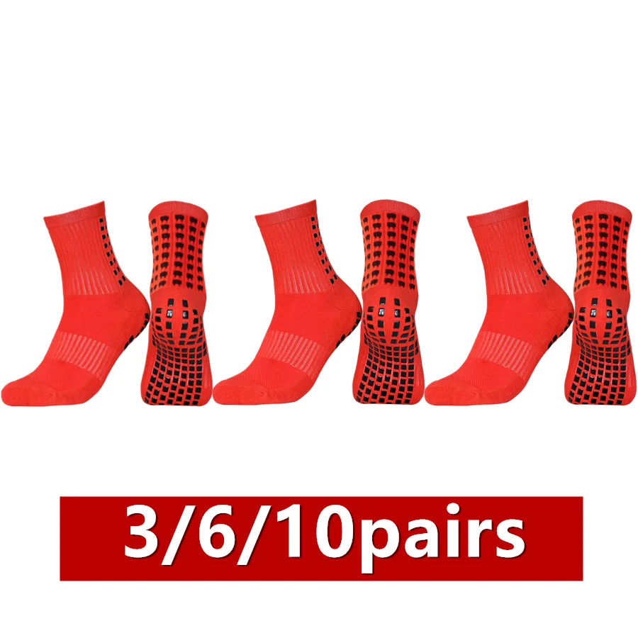 

3/6/10pairs Non Slip Grip Towel Bottom Socks For Rugby Tennis Skateboard Sport Socks