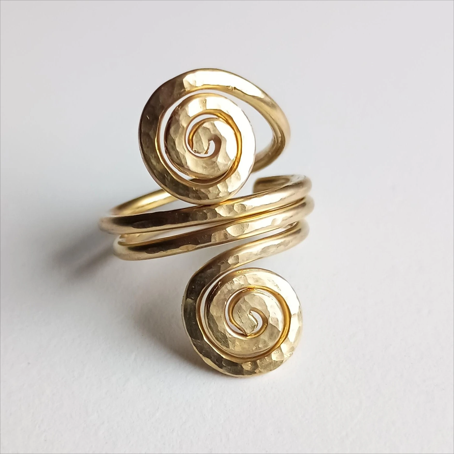 925 Silver/Gold Fiilled Hammered Spiral Rings Dainty Stacking Ring Luxury Personalized Jewelry Designer Jewelry Gift for Women