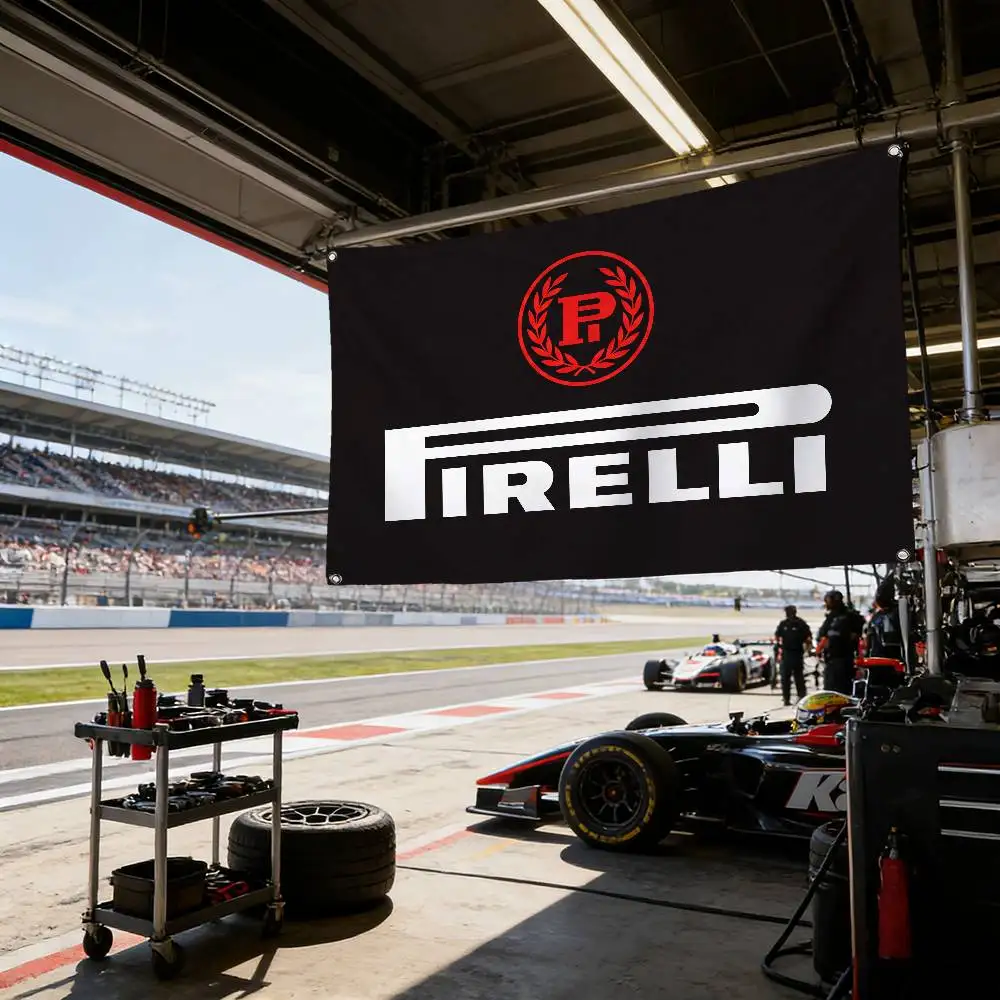 For PIRELLI Decorative Flag High Quality Polyester Fade Resistant Machine Washable Indoor Outdoor Hanging Banner