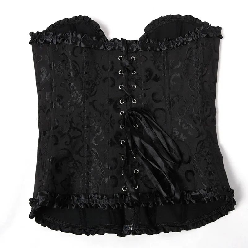 Women Sexy Corsets Bustiers Floral Lace Tops Shapewear Burlesque Vintage Corset Gothic Satin Lingerie Corselet Overbust