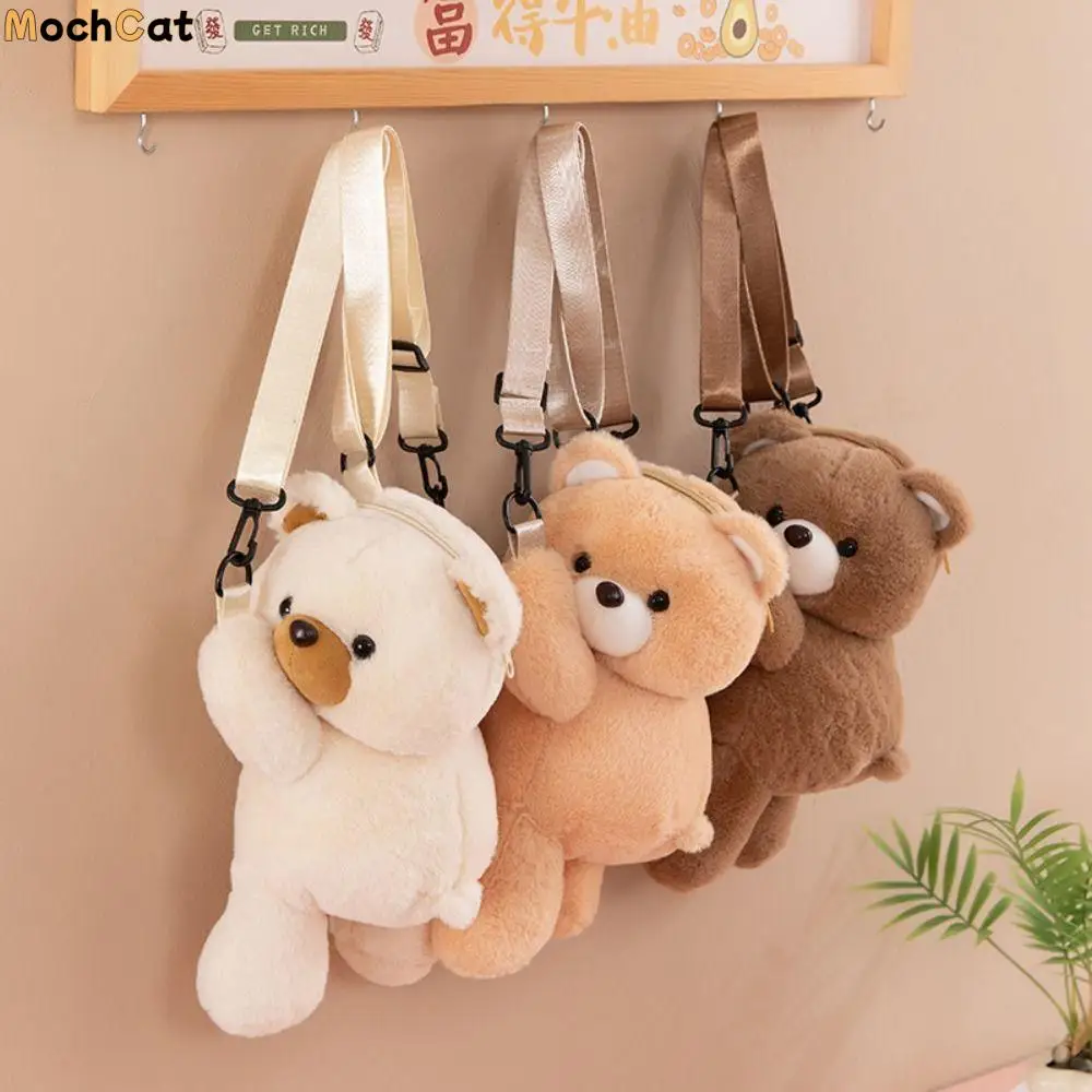 Cute Plush Toy Bear Crossbody Bag Large Capacity Doll Children Backpack JK Lolita Animal Shoulder Bag Outdoor