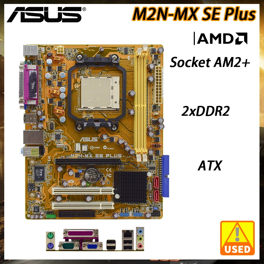 

ASUS M2N-MX SE PLUS Used Motherboard Socket AM2+ DDR2 4GB PCI-E 16X SATA 2 USB 2.0 ForAthlon64 cpus ATX Motherboard