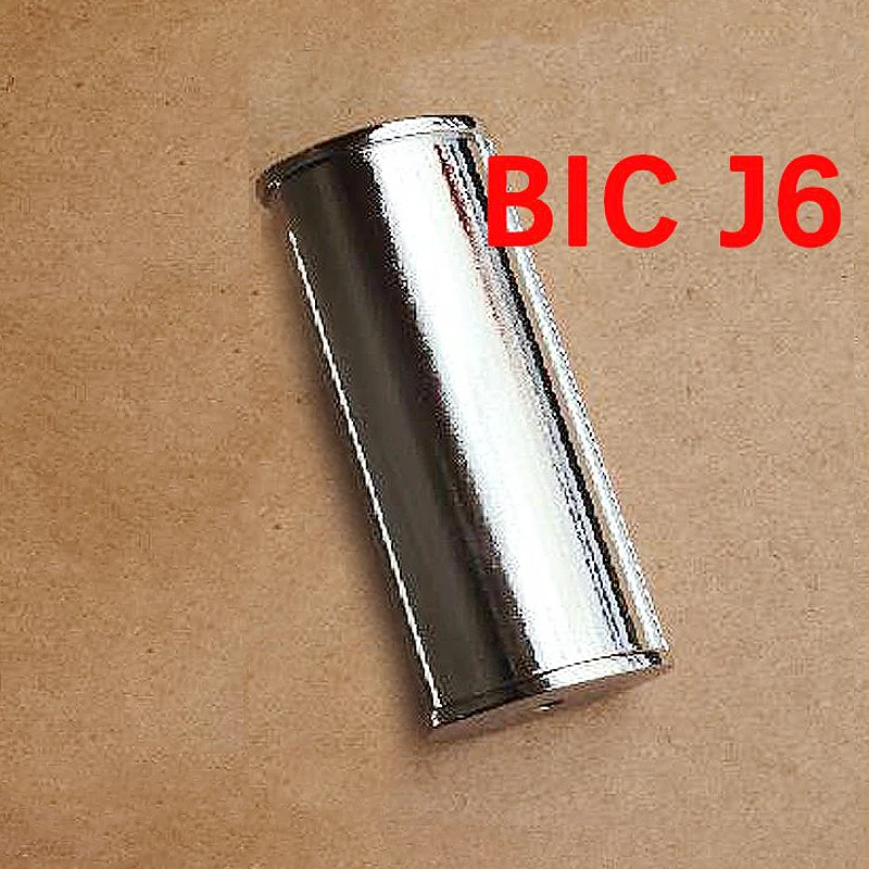 10pcs Zinc Alloy Metal Big Case Shell for Bic J6 Lighter Stripes On Side Can Covered with Decorative Leather 3 Colors