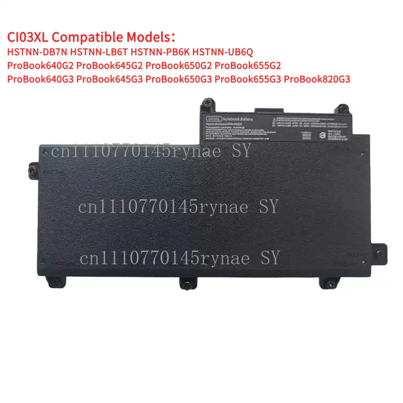 

100% новая батарея CI03XL для ноутбуков HP ProBook 640/645/650/655 G2 640/645/650/655/820 G3 HSTNN-UB6Q 801554-001