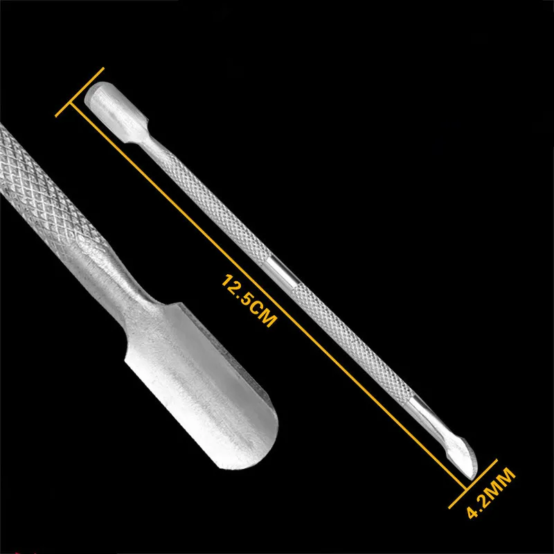 New Fashion Nail Art tools Stainless Steel Cuticle Pusher Double Head Spoon Remover Tools For Manicure Nail Art Care Pusher