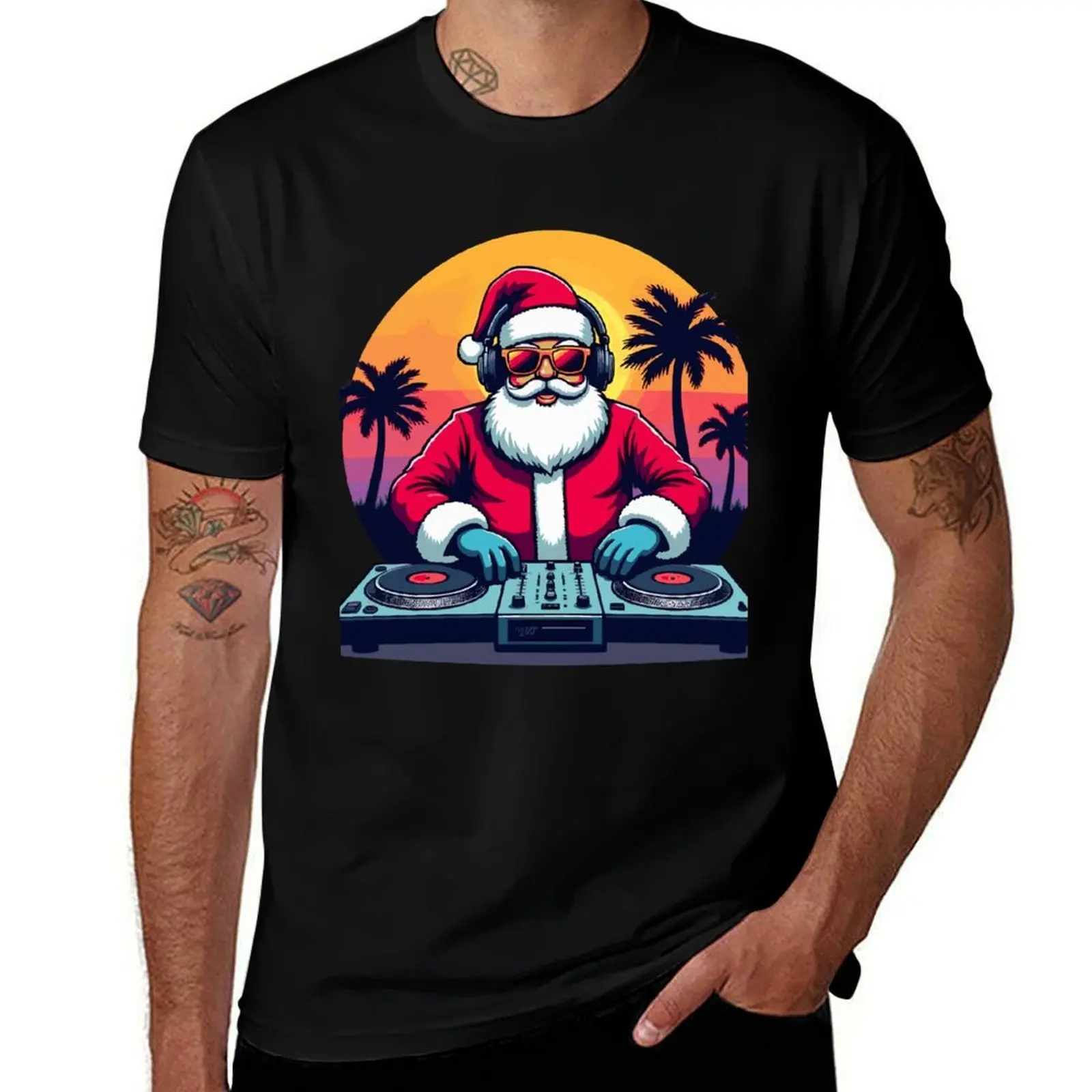 Santa Spin T-Shirt Independence Day Short Sleeve T-Shirt