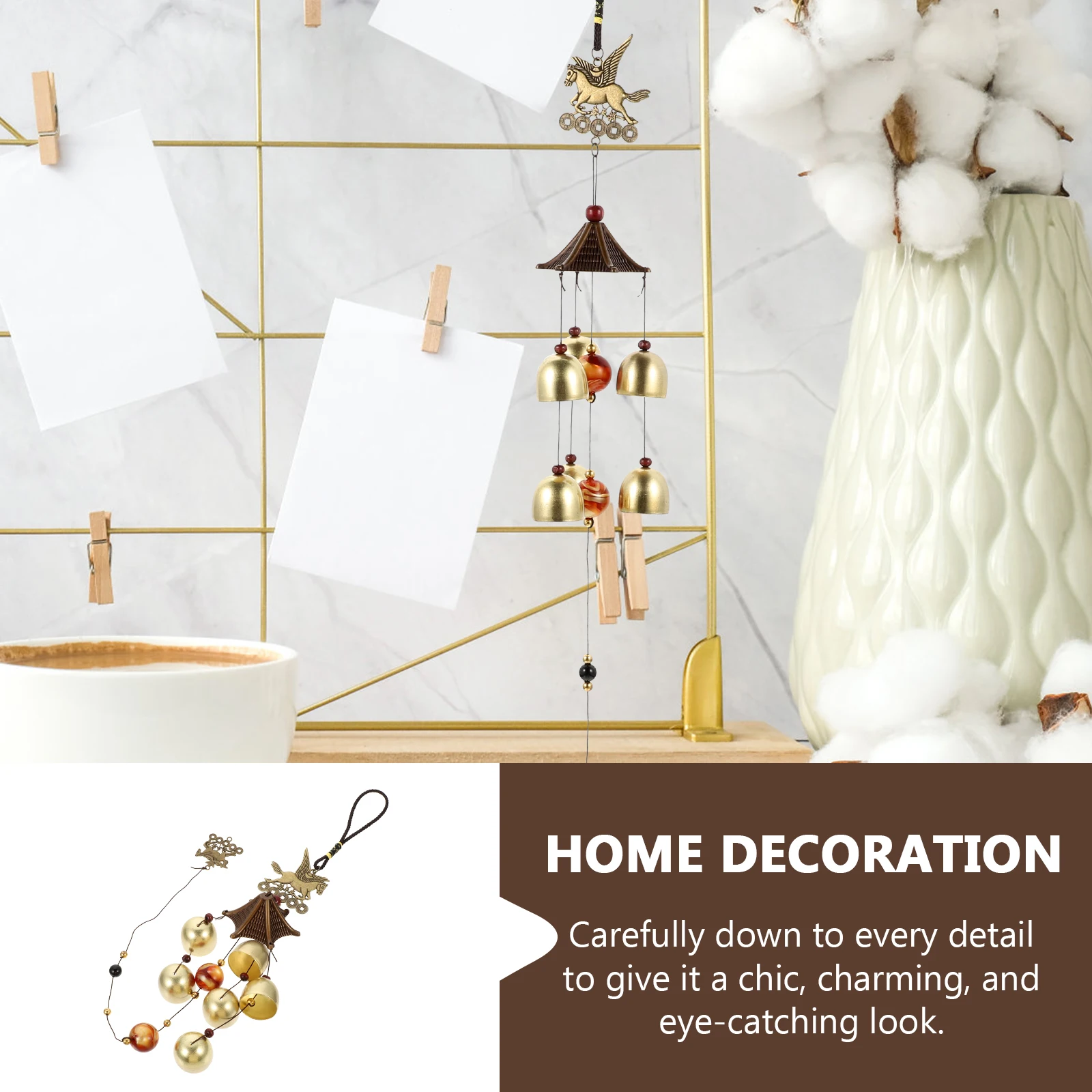 

Bronze Wind Chime Pendant Decorative Chimes Outdoor for outside The Bell Housewarming Alloy