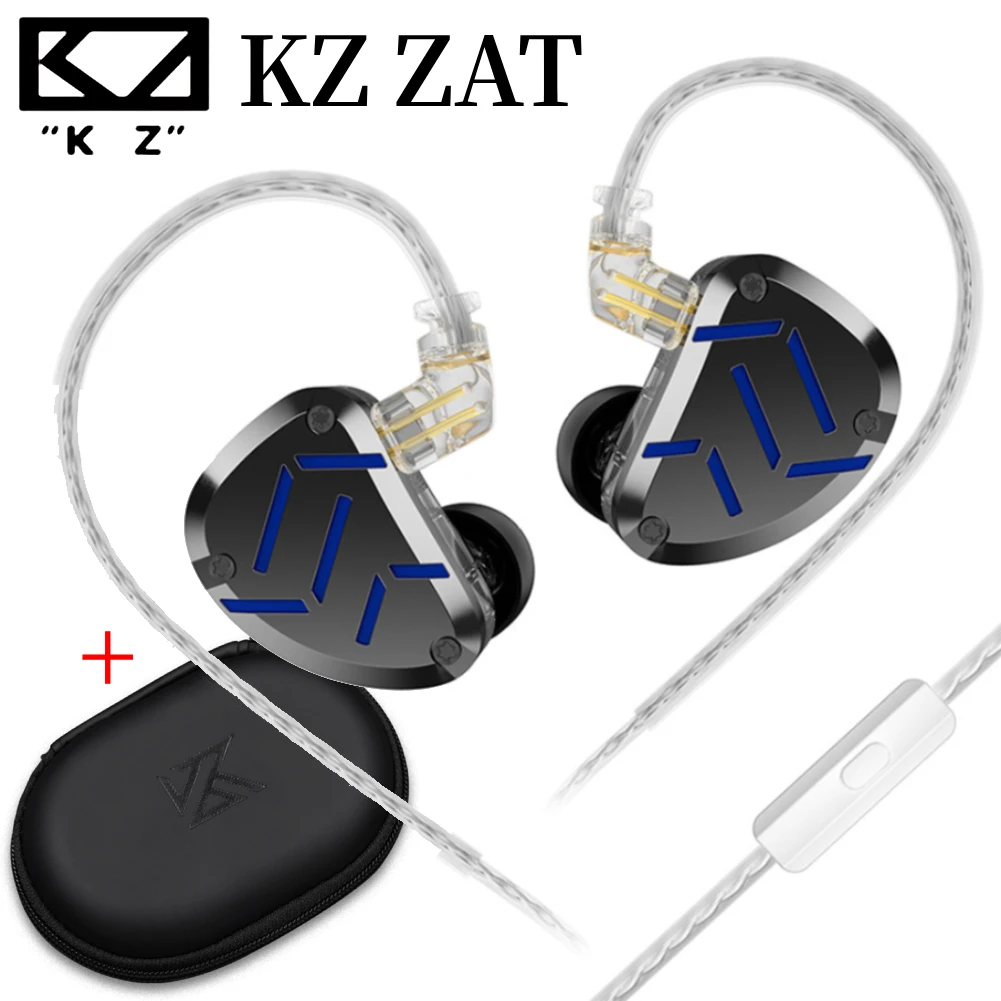 KZ ZAT HiFi Earphone High-end Tunable In-Ear balanced armature Earphones Monitor Headphone Cancelling Sport Earbuds