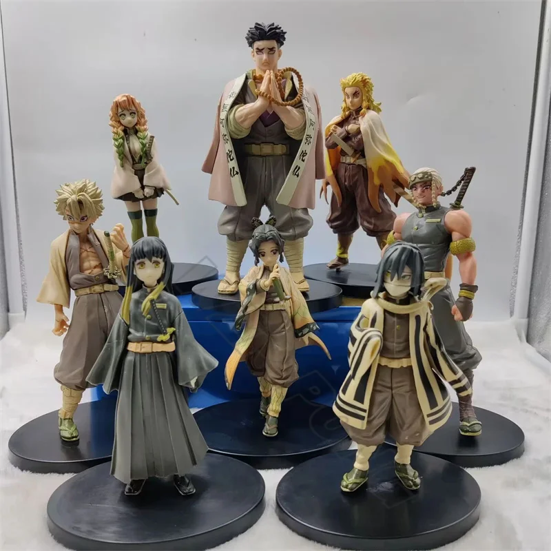 Demon Slayer Anime Colors Himejima Kyoumei Shinazugawa Sanemi Figurine Toys Cartoon Iguro Obanai Ornament Model Desktop Gifts