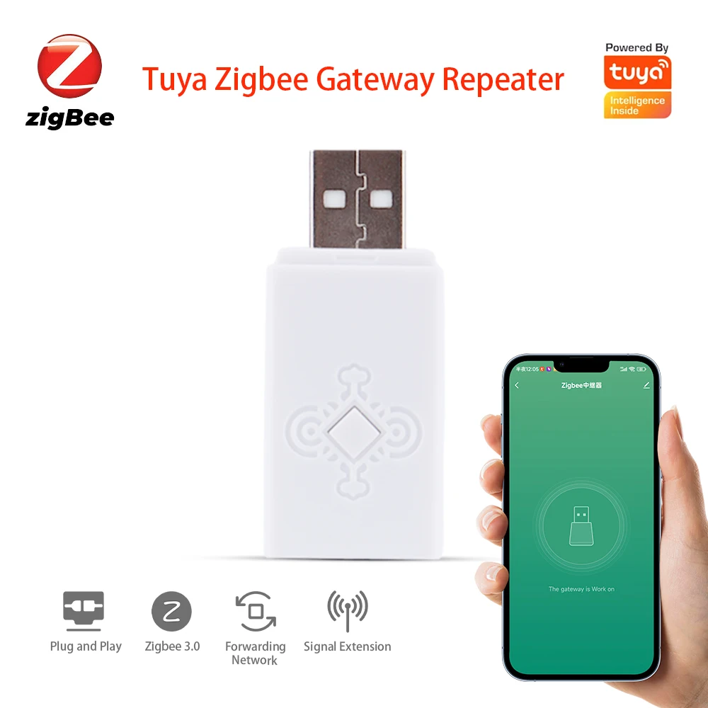 

Tuya ZigBee Signal Repeater Zigbee USB Extender For Zigbee Sensors Expand 20-30M Compatible ZigBee Gateway Via Smart Life App