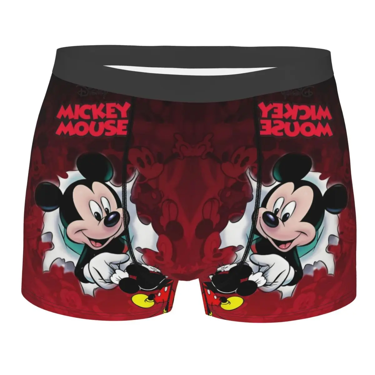 

Custom Mickey Mouse Underwear Men Stretch Fashion Cartoon Boxer Briefs Shorts Panties Soft Underpants For Homme