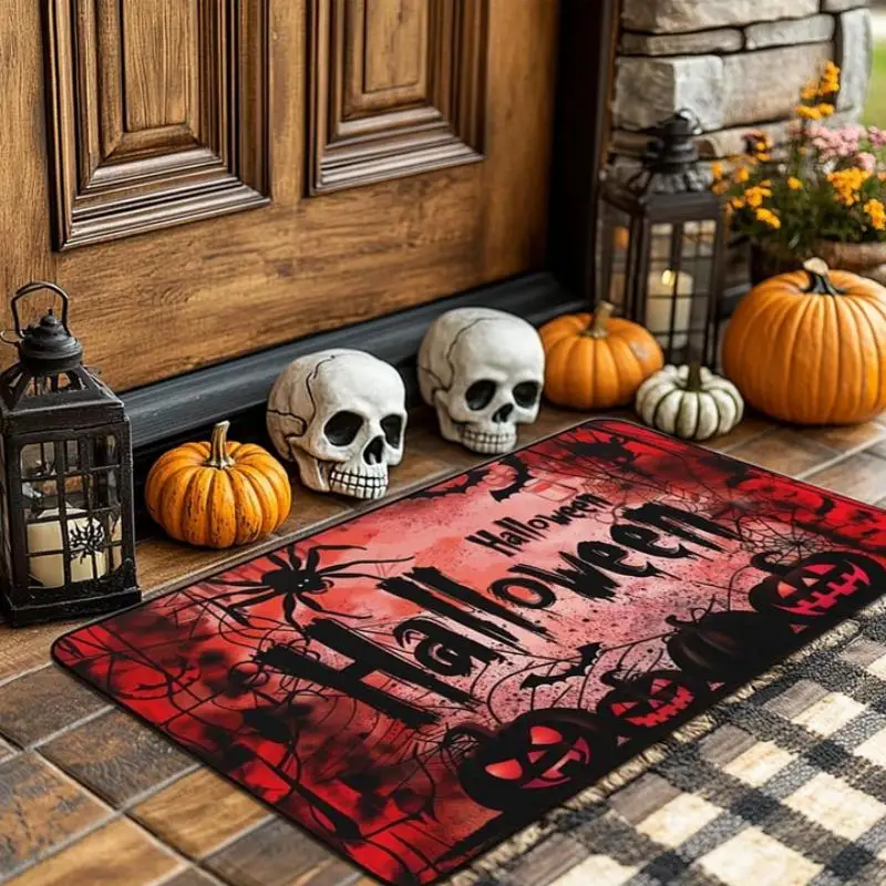

90*150 100*150 120*180cm Halloween Theme Horror Rugs Spider Pumpkin Table Placemat Door Mats Living Room Bedroom Decoration Rugs