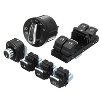 6Pcs Window Mirror Headlight Switch Set 5ND941431B For VW Golf MK5 6 Jetta MK5 Passat B6 Tiguan