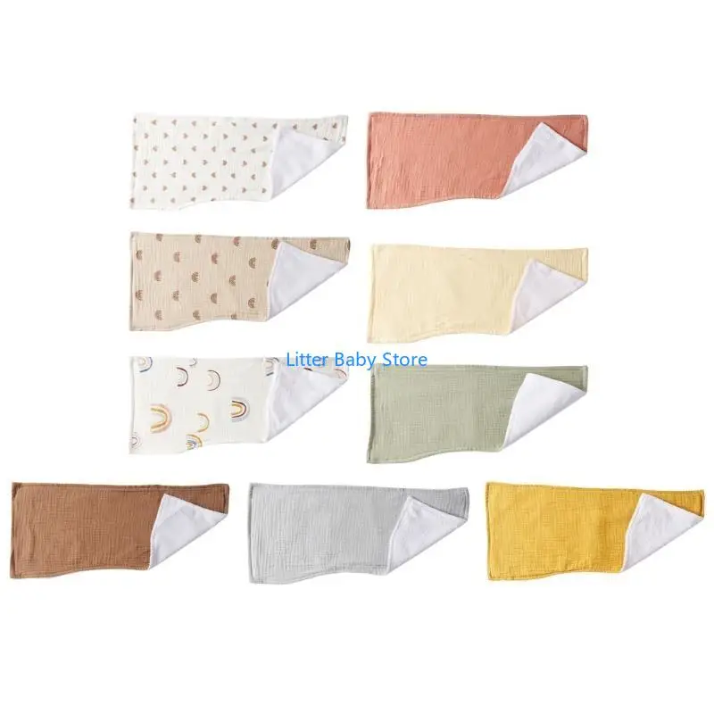 N80C 6 طبقات ملابس التجشؤ للرضع منشفة تجشؤ مستطيلة ناعمة وقابلة للتنفس