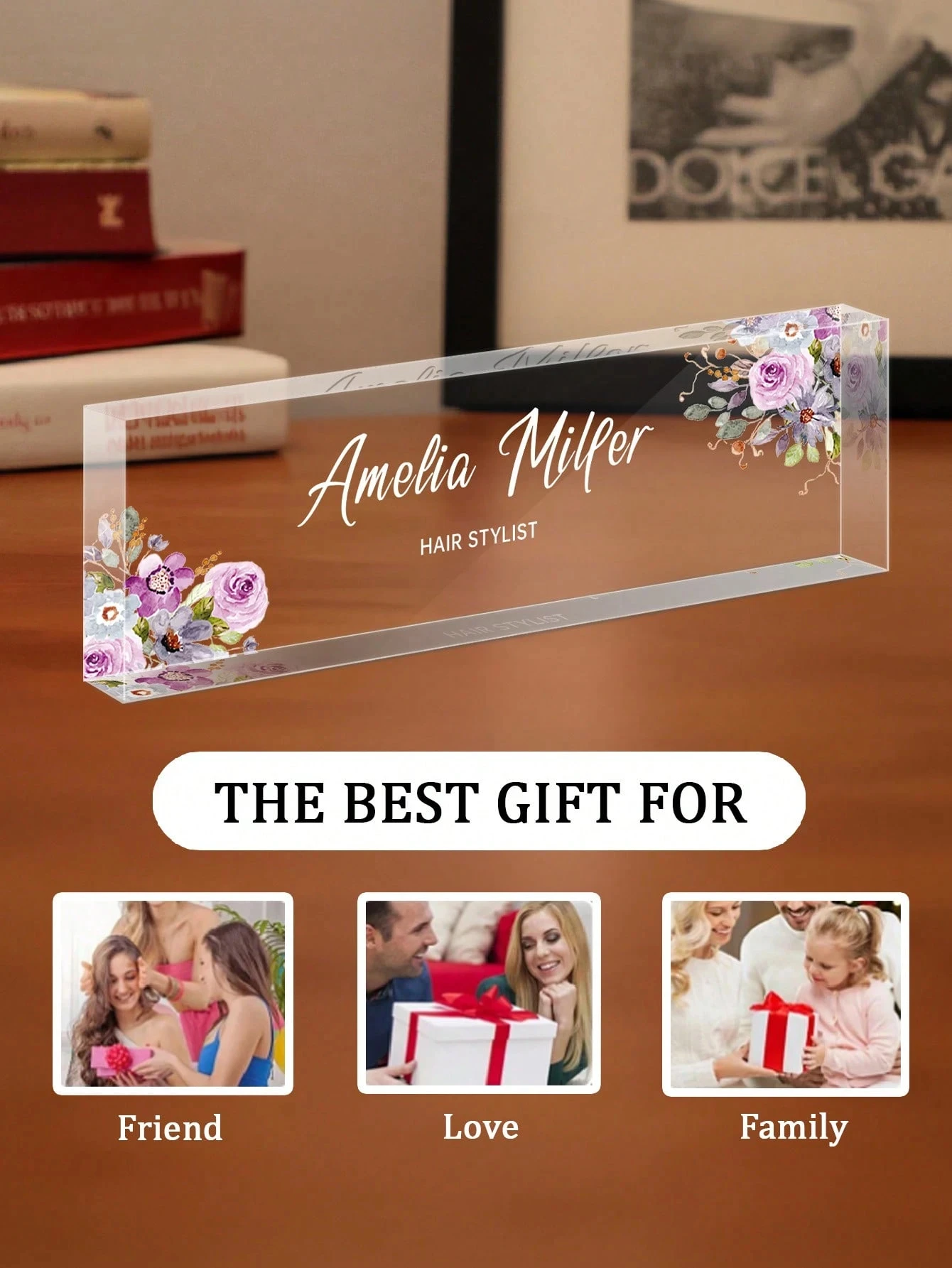 20*6 سنتيمتر لوحة اسم مكتب أكريليك مخصص ، علامة اسم شخصية للمعلم ، رئيس ، هدية ديكور المكتب ، هدية عيد الميلاد والتخرج