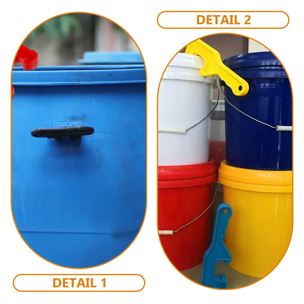 

6 шт., открывалка для ведра, пластиковое ведро с краской, инструмент для снятия крышки масляной бочки, галлонное ведро, брызгозащищенный контейнер для покрытия, прочный